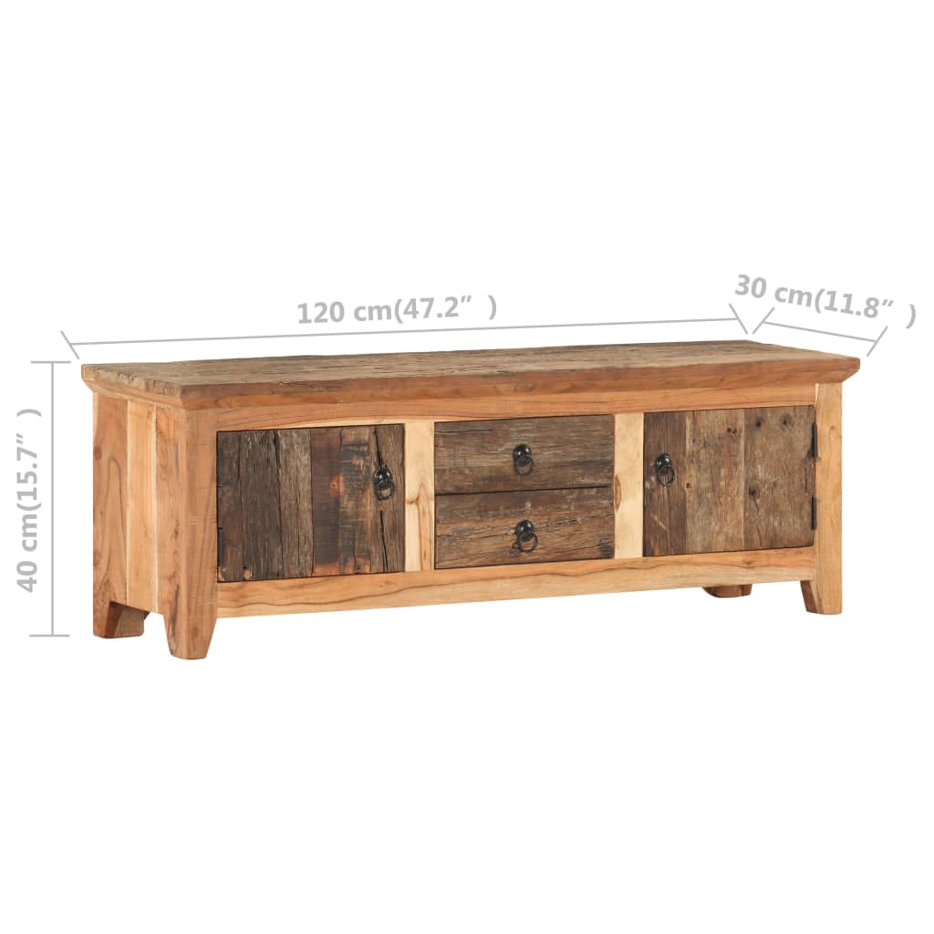 Tv-Bänk 120X30X40 Cm Massivt Akaciaträ Och Återvunnet Trä