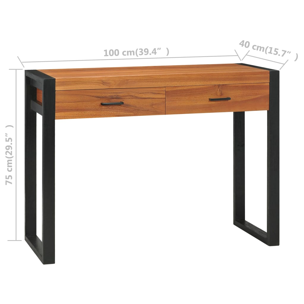 Skrivbord Med 2 Lådor Teak