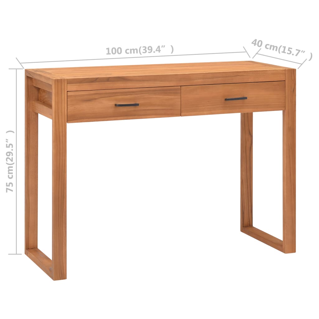 Skrivbord Med 2 Lådor Teak
