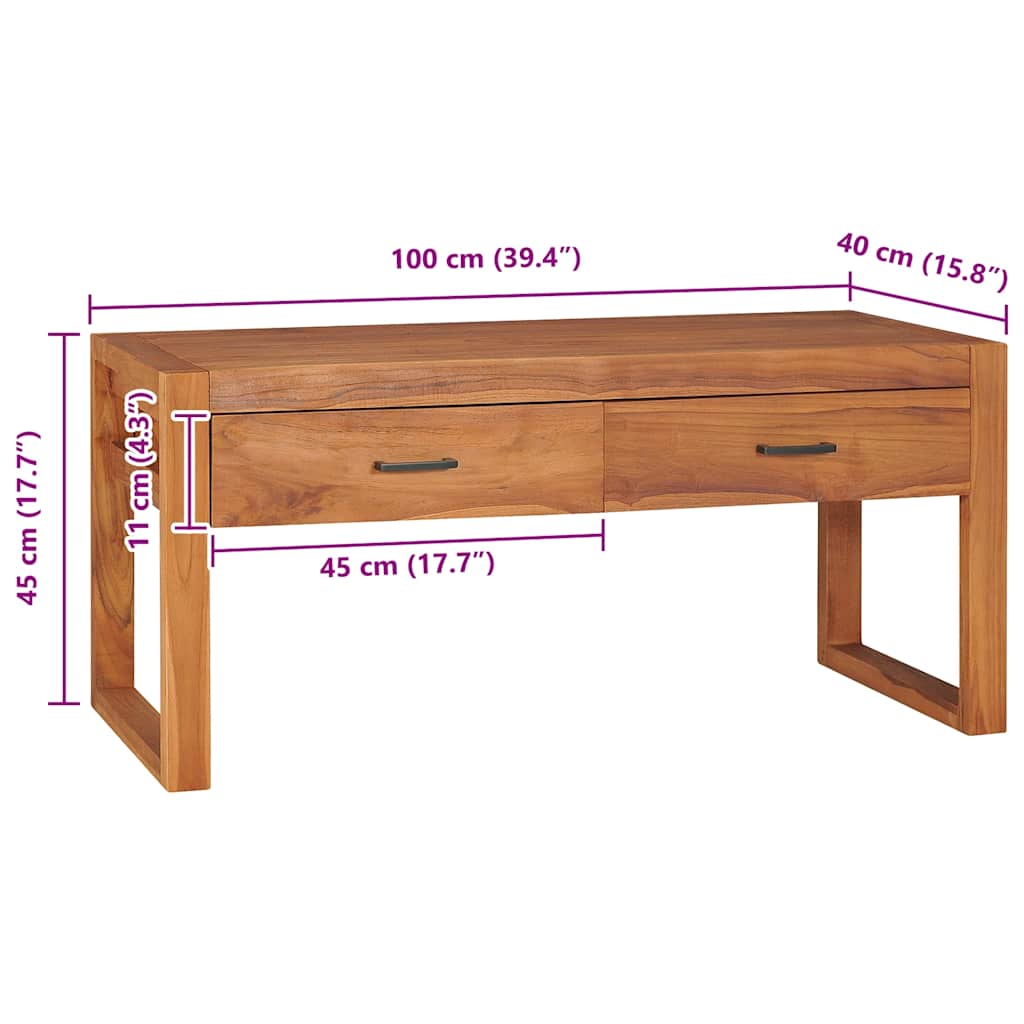 Tv-Bänk 100X40X45 Cm Teak