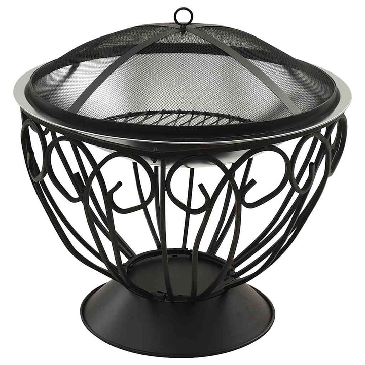 2-I-1 Eldstad Grill Och Eldgaffel 59X59X60 Cm Rostfritt Stål