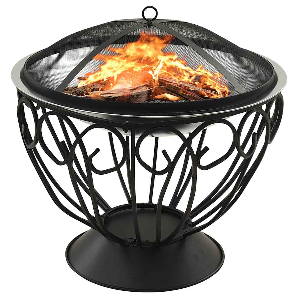2-I-1 Eldstad Grill Och Eldgaffel 59X59X60 Cm Rostfritt Stål