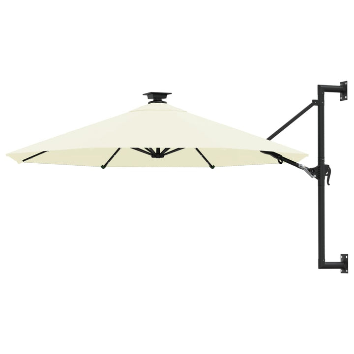 Väggmonterat Trädgårdsparasoll Med Leds 300 Cm