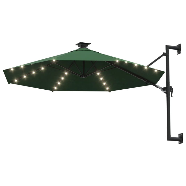 Väggmonterat Trädgårdsparasoll Med Leds 300 Cm