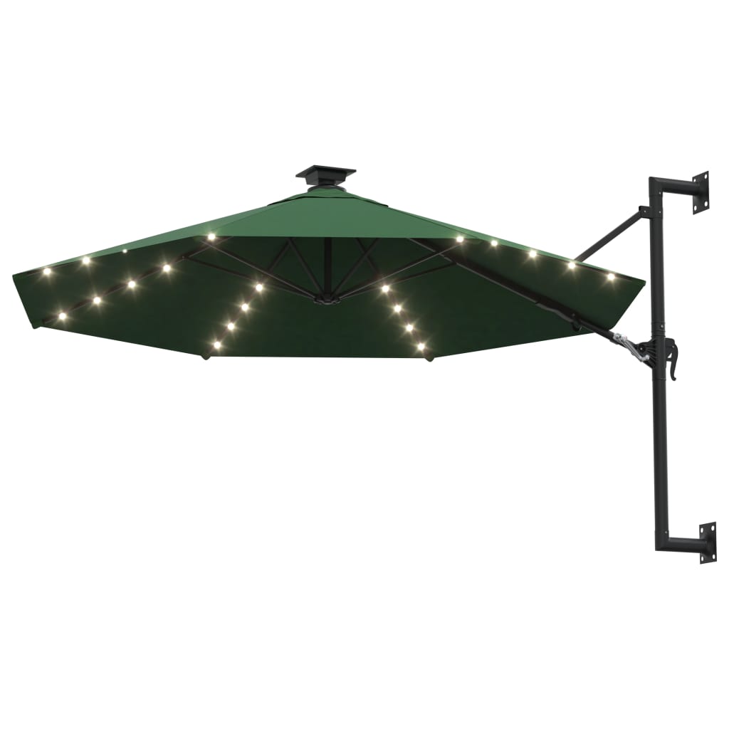 Väggmonterat Trädgårdsparasoll Med Leds 300 Cm