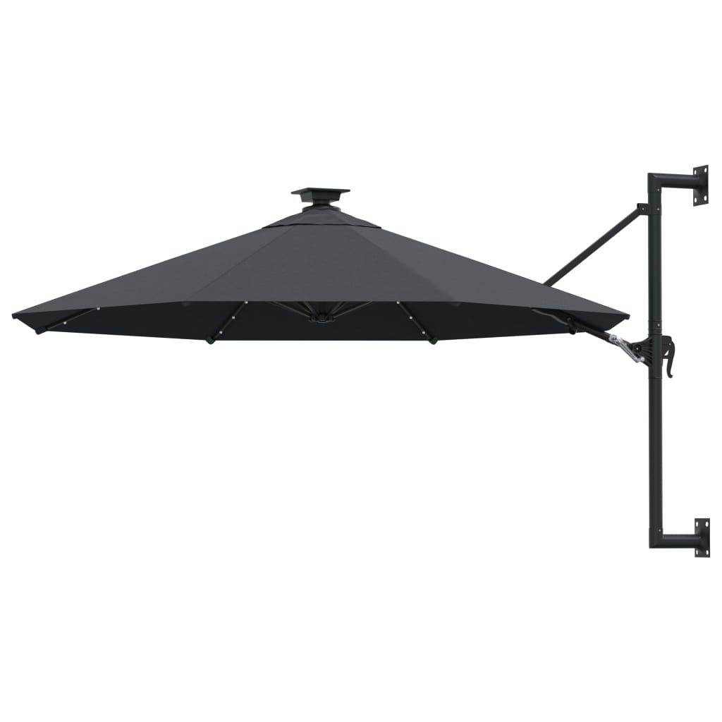 Väggmonterat Trädgårdsparasoll Med Leds 300 Cm