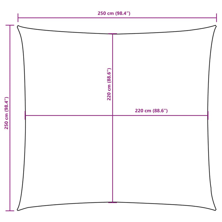 Solsegel Oxfordtyg Fyrkantigt 2,5X2,5 M Terrakotta