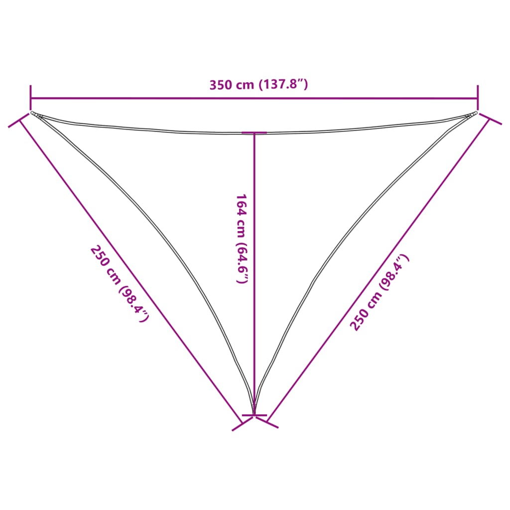 Solsegel Oxfordtyg Trekantigt 2,5X2,5X3,5 M Terrakotta