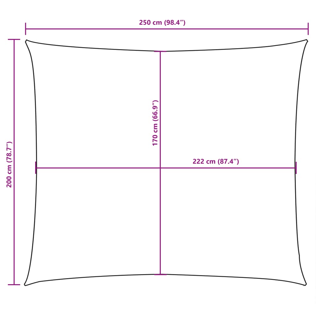 Solsegel Oxfordtyg Rektangulärt 2X2,5 M