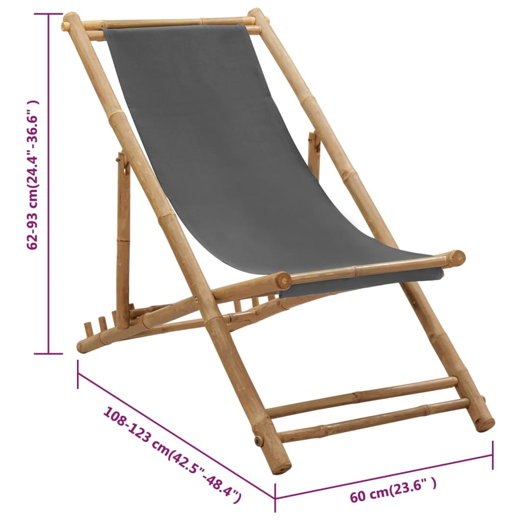 Solstol Bambu Och Kanvas