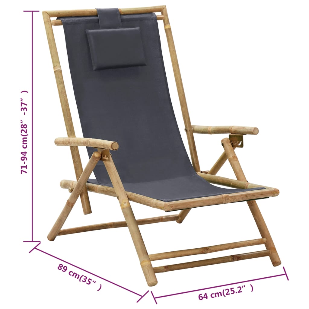 Reclinerstol Bambu Och Tyg