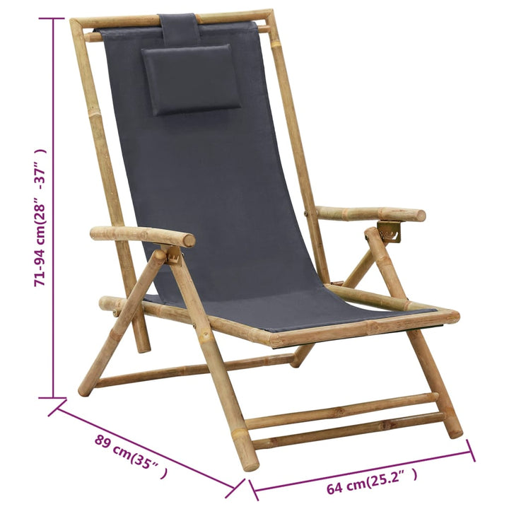 Reclinerstol Bambu Och Tyg