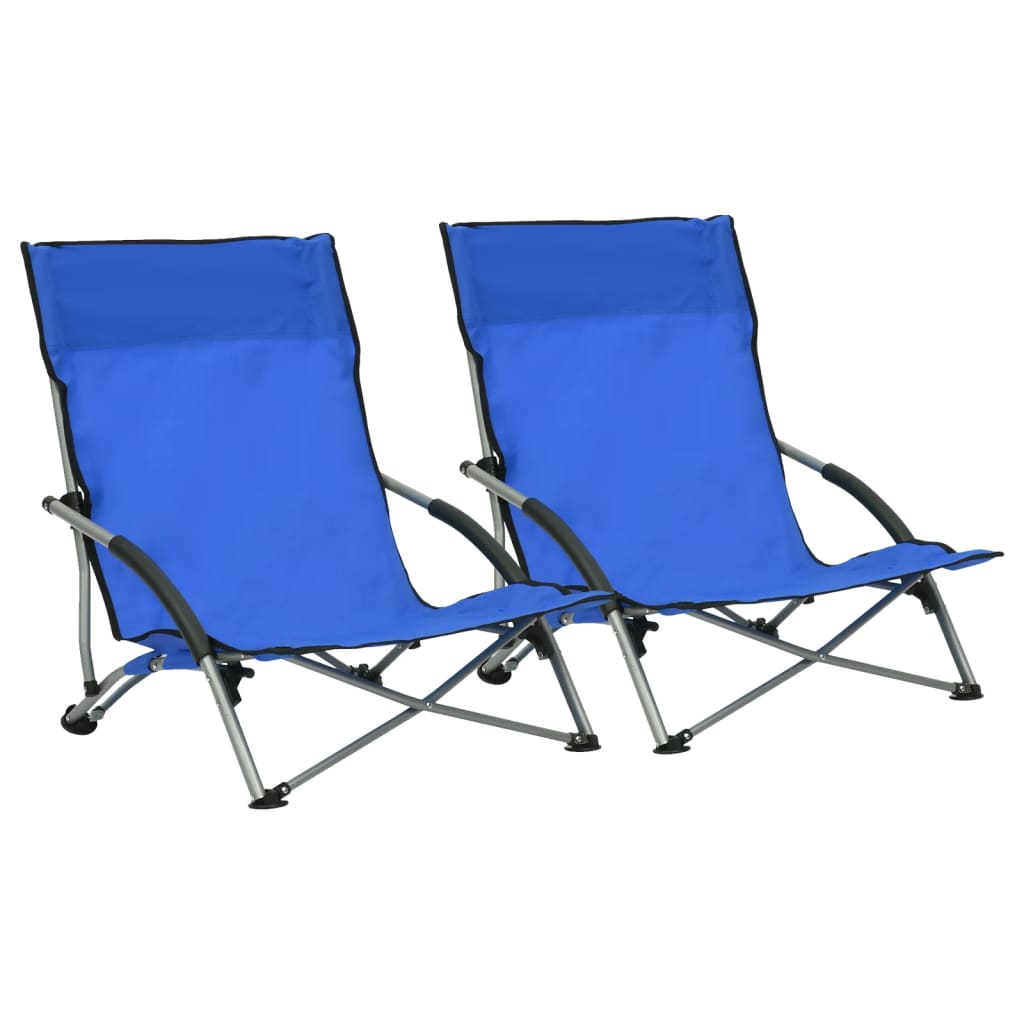 Hopfällbara Strandstolar 2 St Tyg