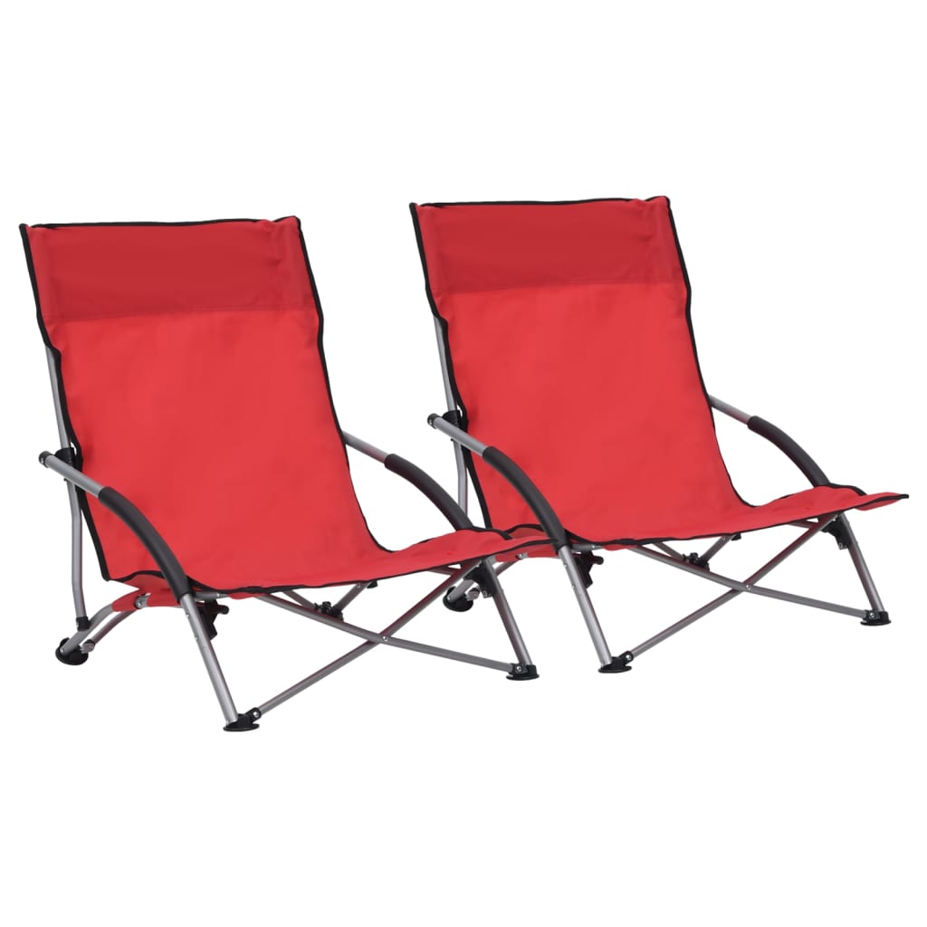 Hopfällbara Strandstolar 2 St Tyg