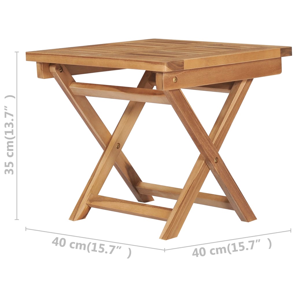 Hopfällbar Solsäng Med Bord Massiv Teak