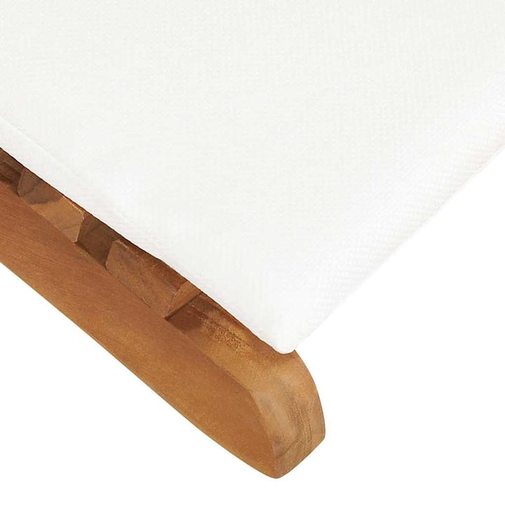 Hopfällbar Solsäng Med Grädd Dyna Massiv Teak