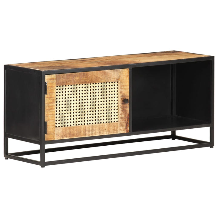 Tv-Bänk 90X30X40 Cm Massivt Grovt Mangoträ Och Naturlig Rotting