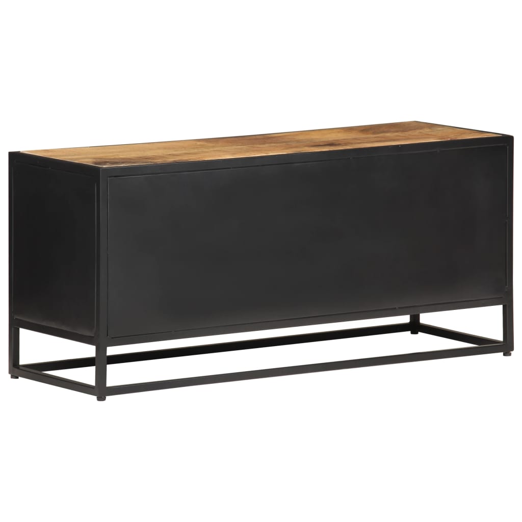 Tv-Bänk 90X30X40 Cm Massivt Grovt Mangoträ Och Naturlig Rotting