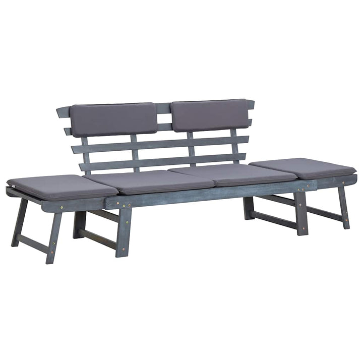 Trädgårdsbänk Med Dynor 2-I-1 190 Cm Massivt Akaciaträ