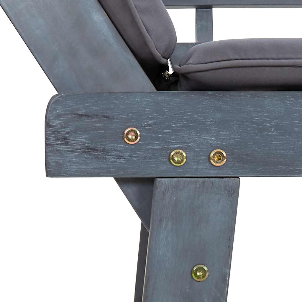 Trädgårdsbänk Med Dynor 2-I-1 190 Cm Massivt Akaciaträ