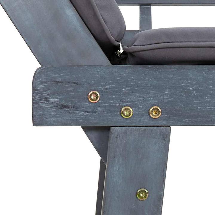 Trädgårdsbänk Med Dynor 2-I-1 190 Cm Massivt Akaciaträ