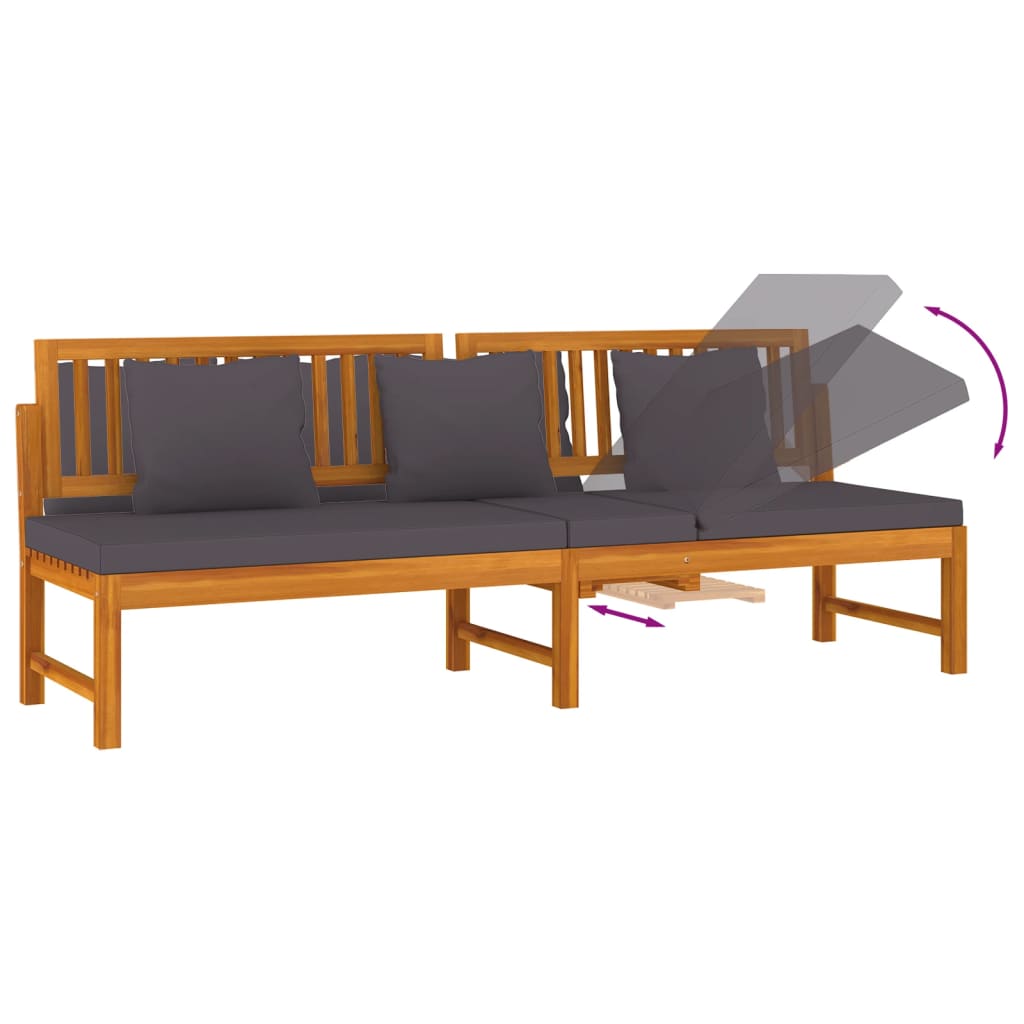 Dagbädd Med A Dynor 200X60X75 Cm Massivt Akaciaträ