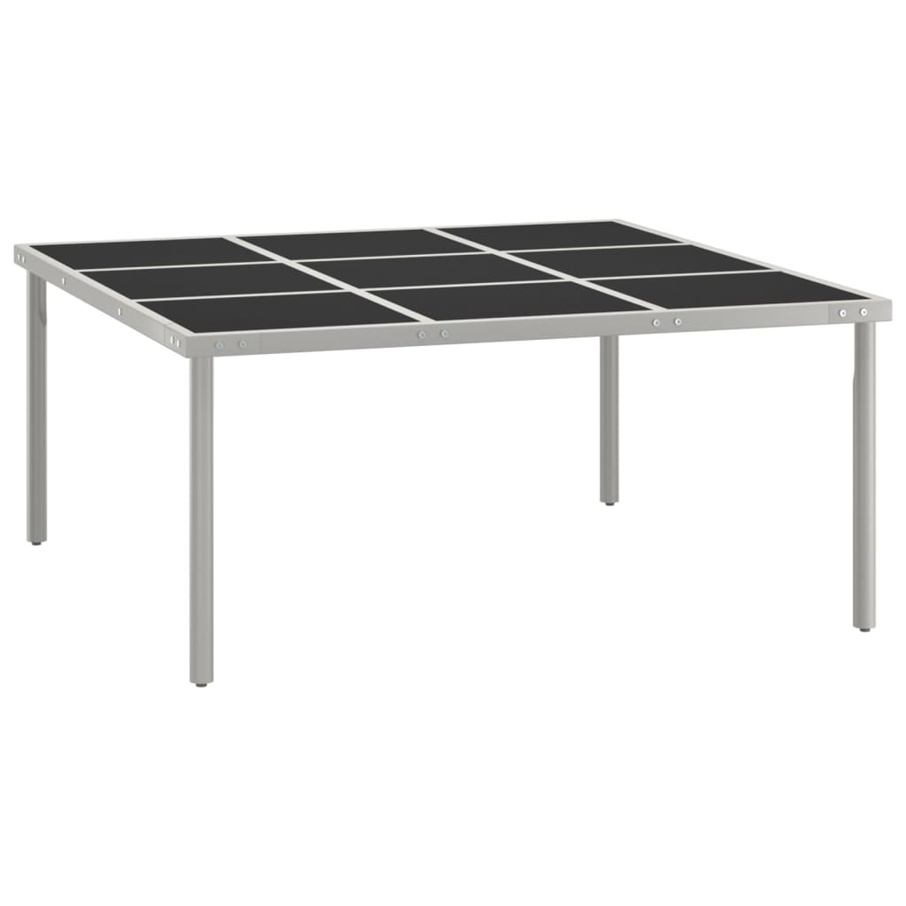 Trädgårdsbord 170X170X74,5 Cm Stål Och Glas