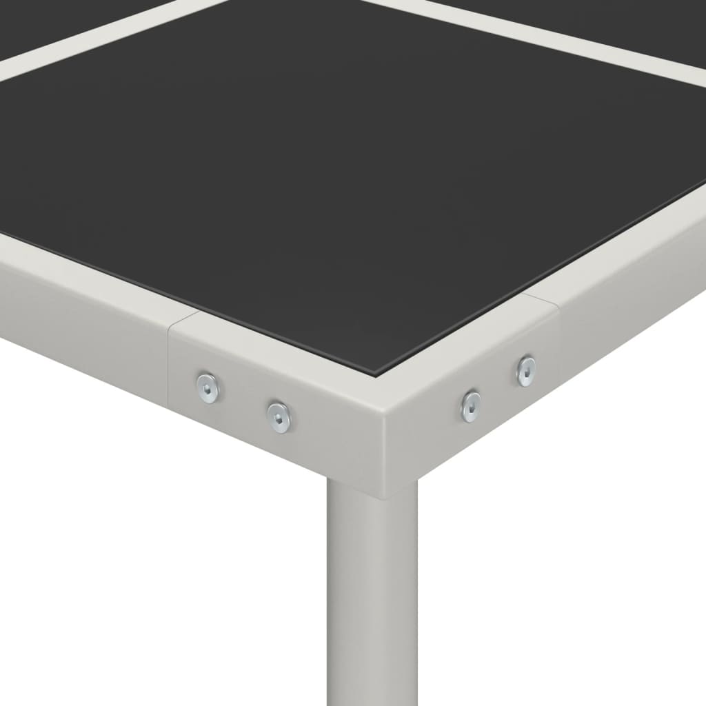 Trädgårdsbord 170X170X74,5 Cm Stål Och Glas