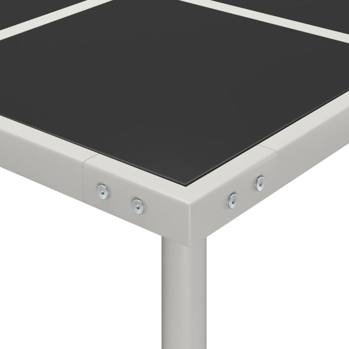 Trädgårdsbord 170X170X74,5 Cm Stål Och Glas