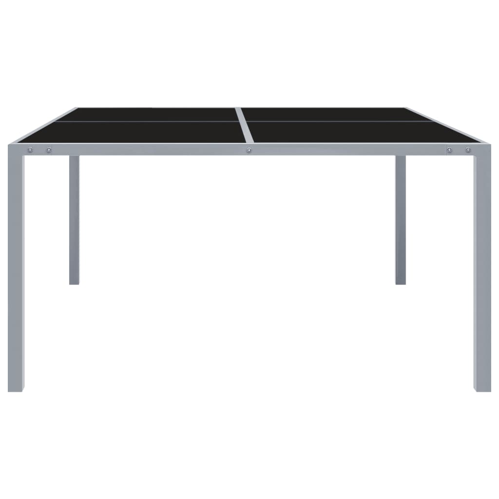 Trädgårdsbord 130X130X72 Cm Grå Stål Och Glas