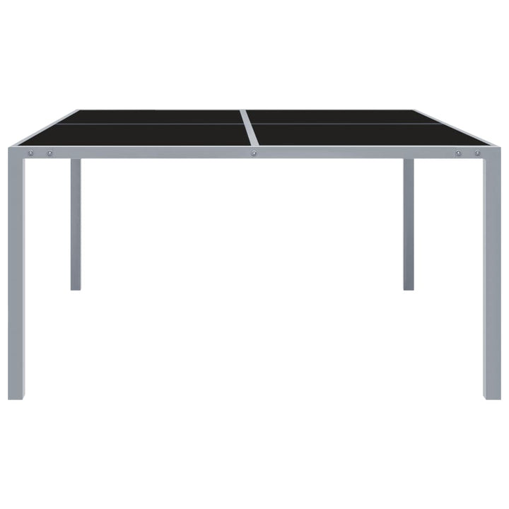 Trädgårdsbord 130X130X72 Cm Grå Stål Och Glas