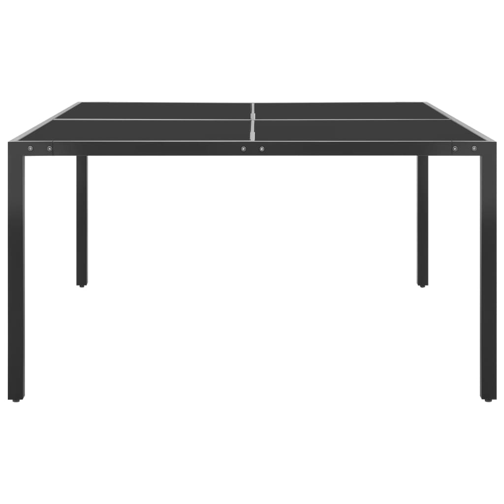 Trädgårdsbord Antracit 130X130X72 Cm Stål Och Glas