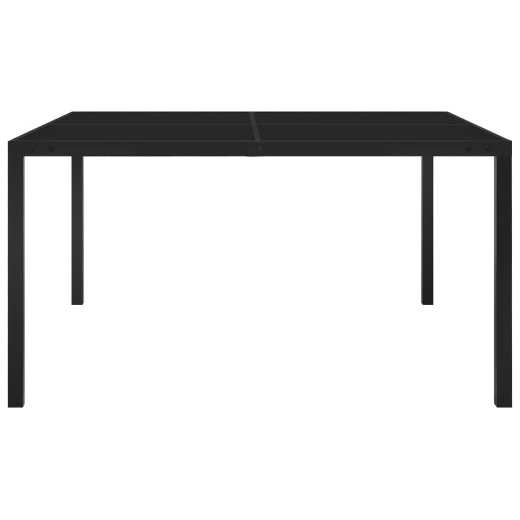 Trädgårdsbord 130X130X72 Cm Svart Stål Och Glas