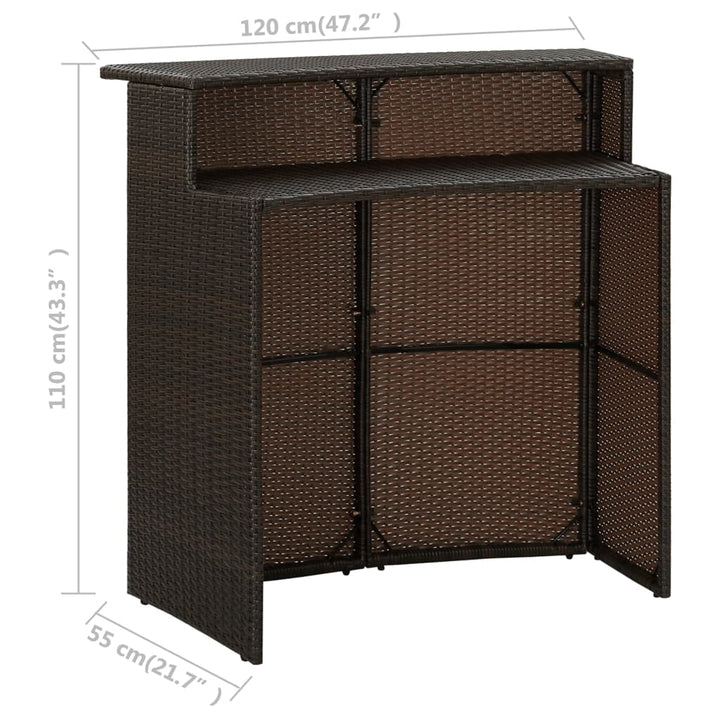 Barbord För Trädgård 120X55X110 Cm Konstrotting