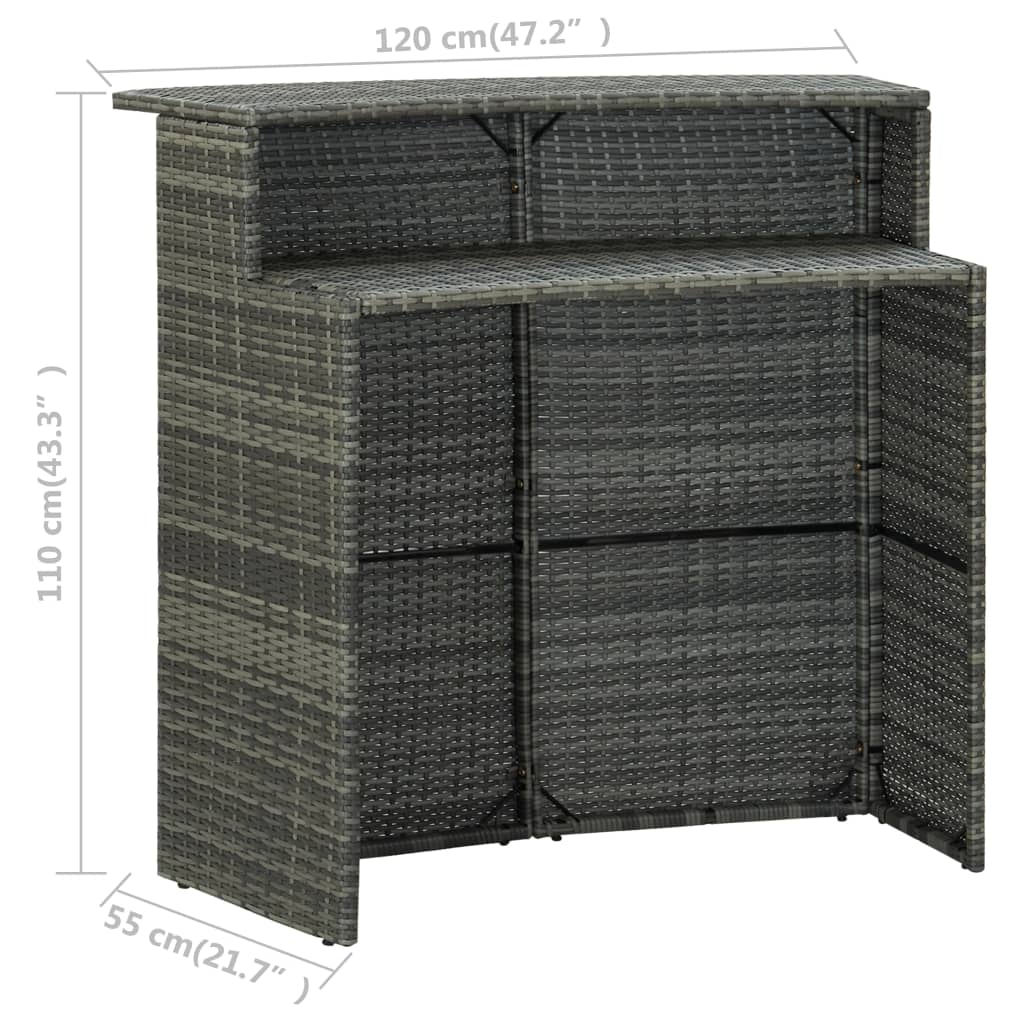 Barbord För Trädgård 120X55X110 Cm Konstrotting
