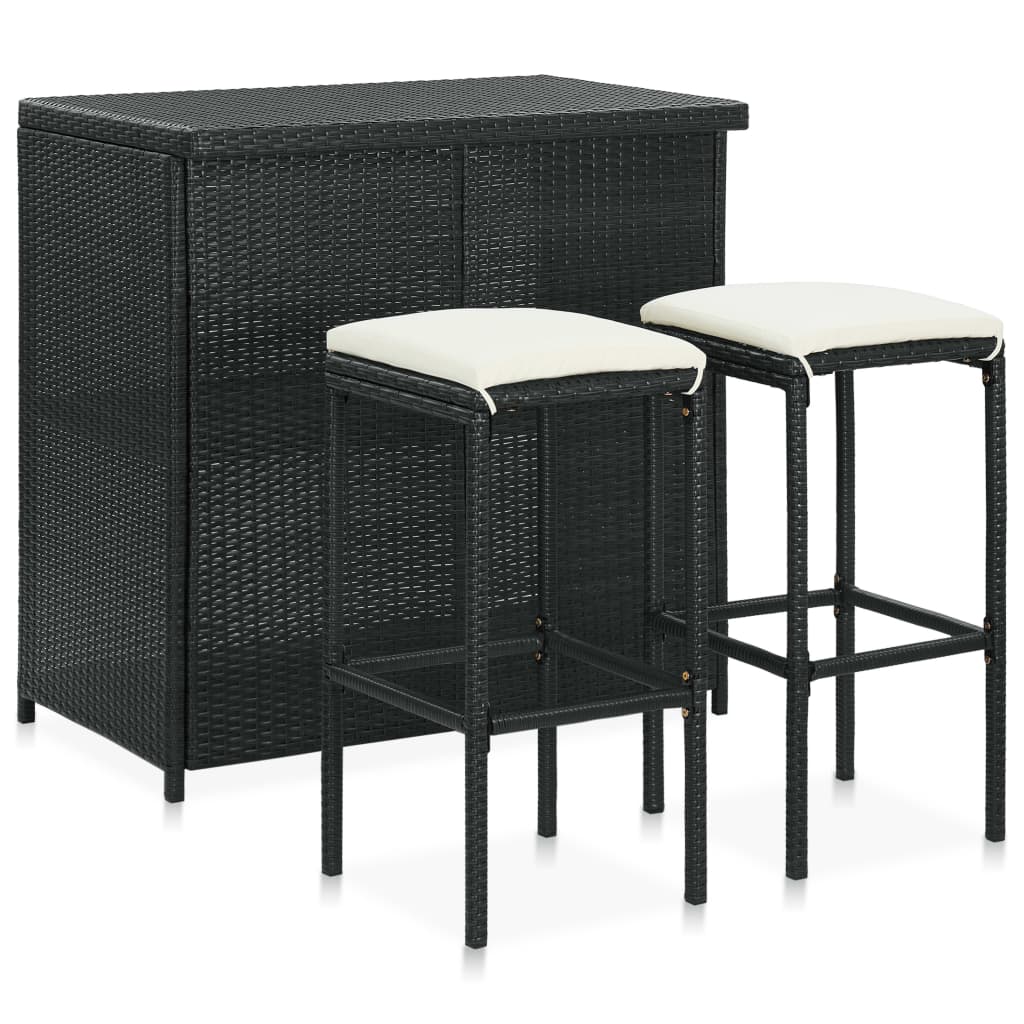 Bargrupp 3 Delar Konstrotting Svart