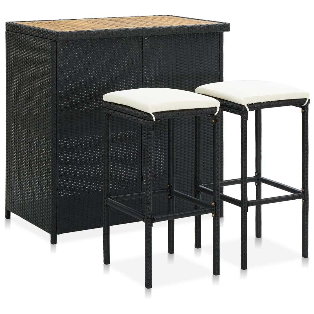 Bargrupp 3 Delar Konstrotting Svart