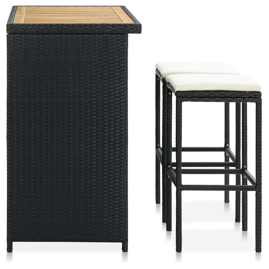 Bargrupp 3 Delar Konstrotting Svart