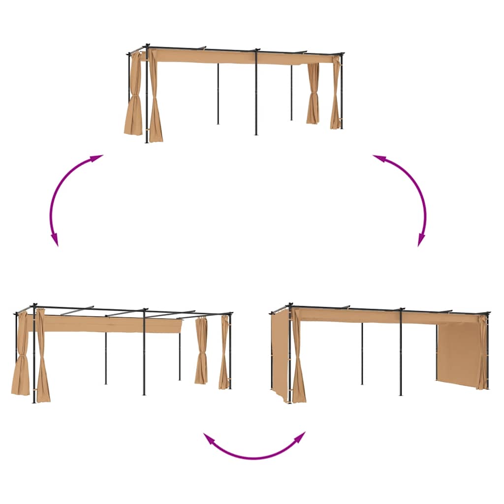 Paviljong Med Draperier Stål