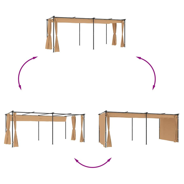 Paviljong Med Draperier Stål