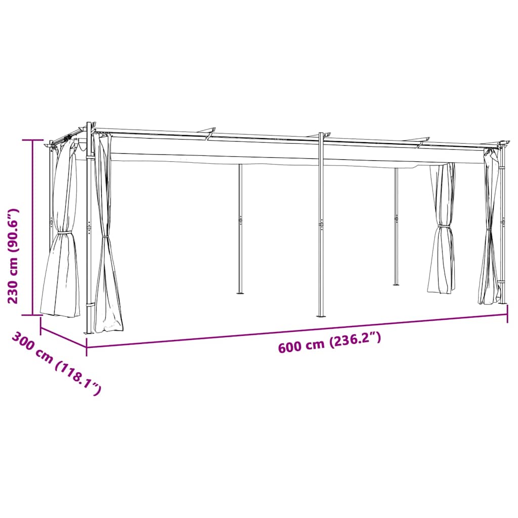 Paviljong Med Draperier Stål