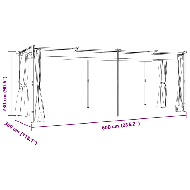 Paviljong Med Draperier Stål