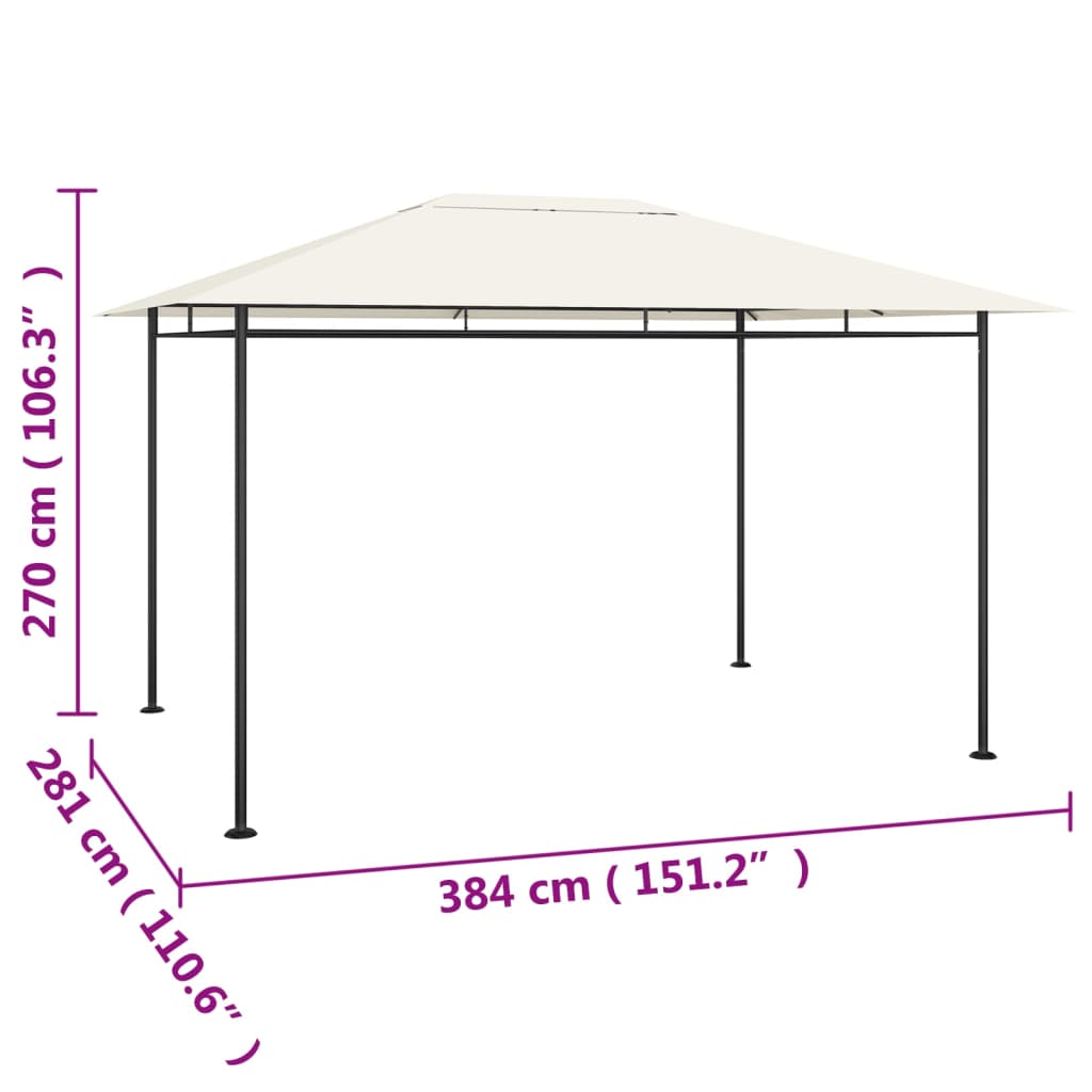 Paviljong 384X281X270 Cm Gräddvit 180 G/M²