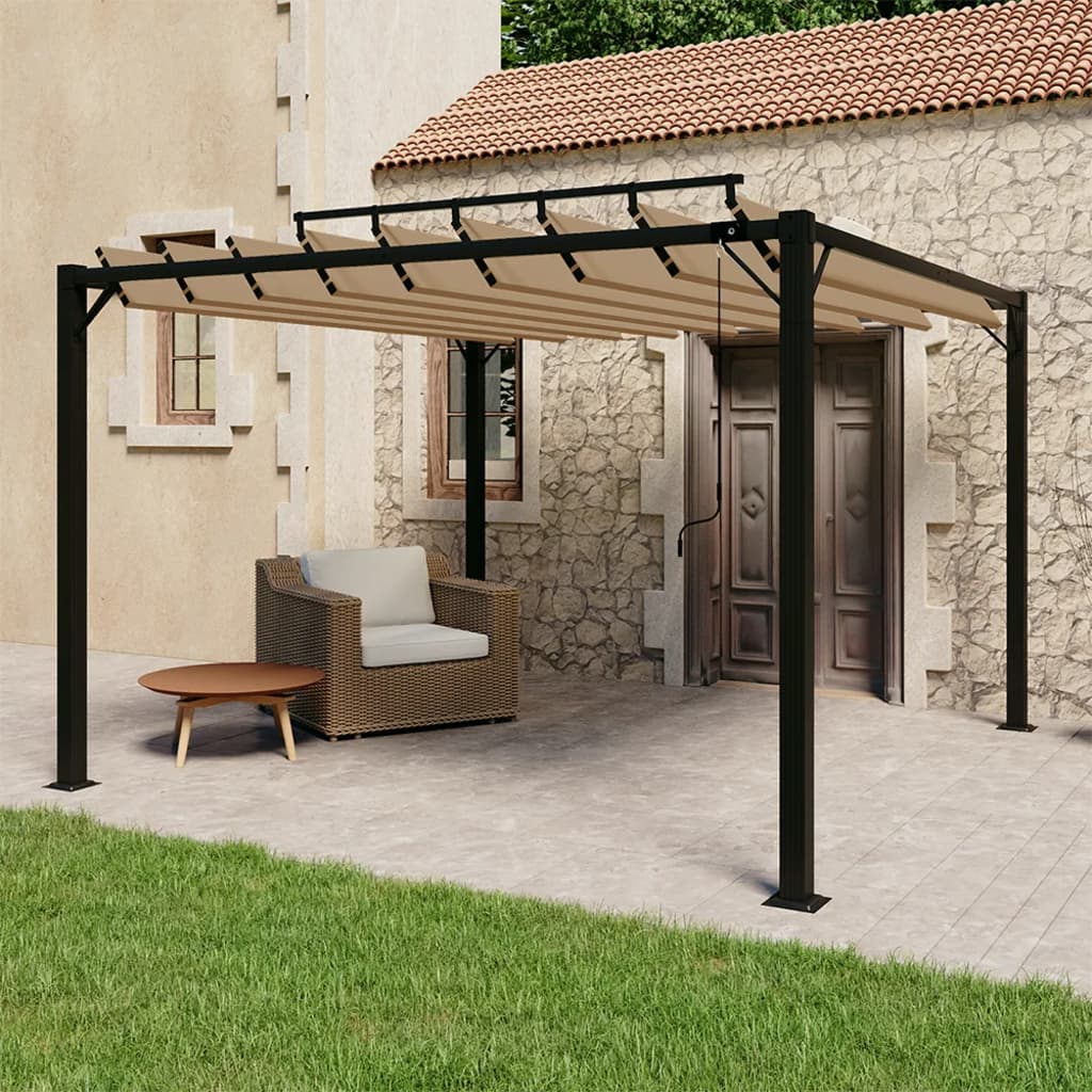 Paviljong Med Lamelltak Tyg Och Aluminium