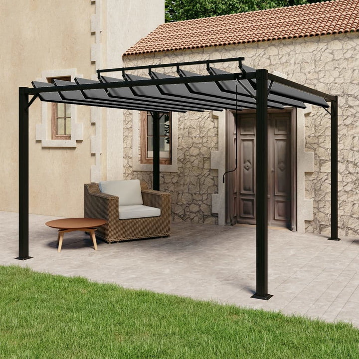 Paviljong Med Lamelltak Tyg Och Aluminium