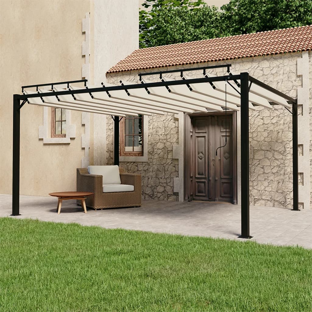 Paviljong Med Lamelltak Tyg Och Aluminium