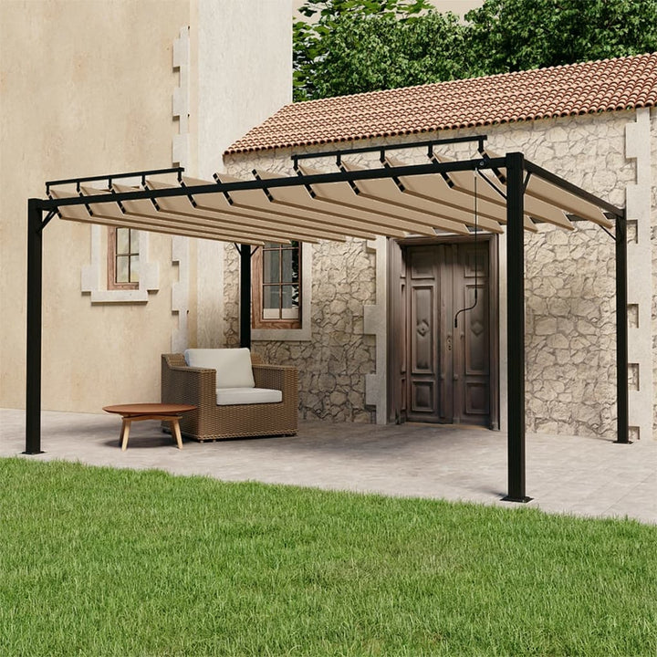 Paviljong Med Lamelltak Tyg Och Aluminium