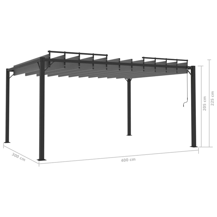 Paviljong Med Lamelltak Tyg Och Aluminium