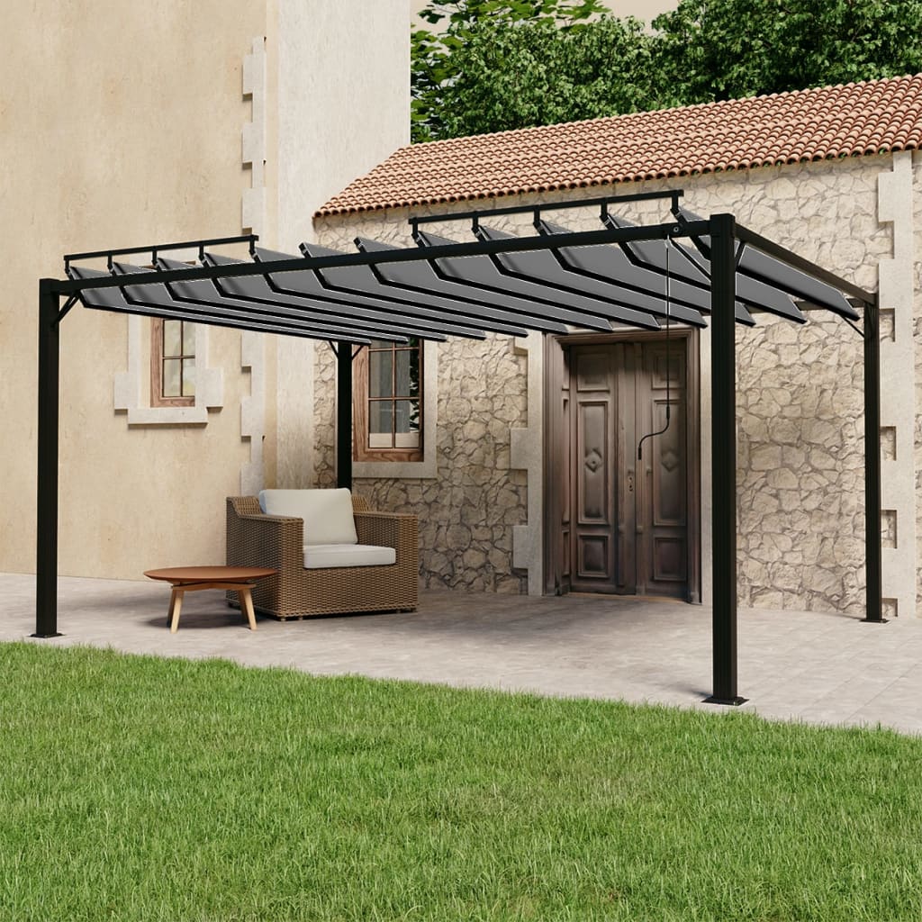 Paviljong Med Lamelltak Tyg Och Aluminium