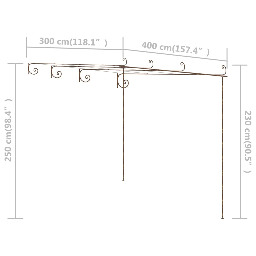 Pergola Antikbrun 4X3X2,5 M Järn